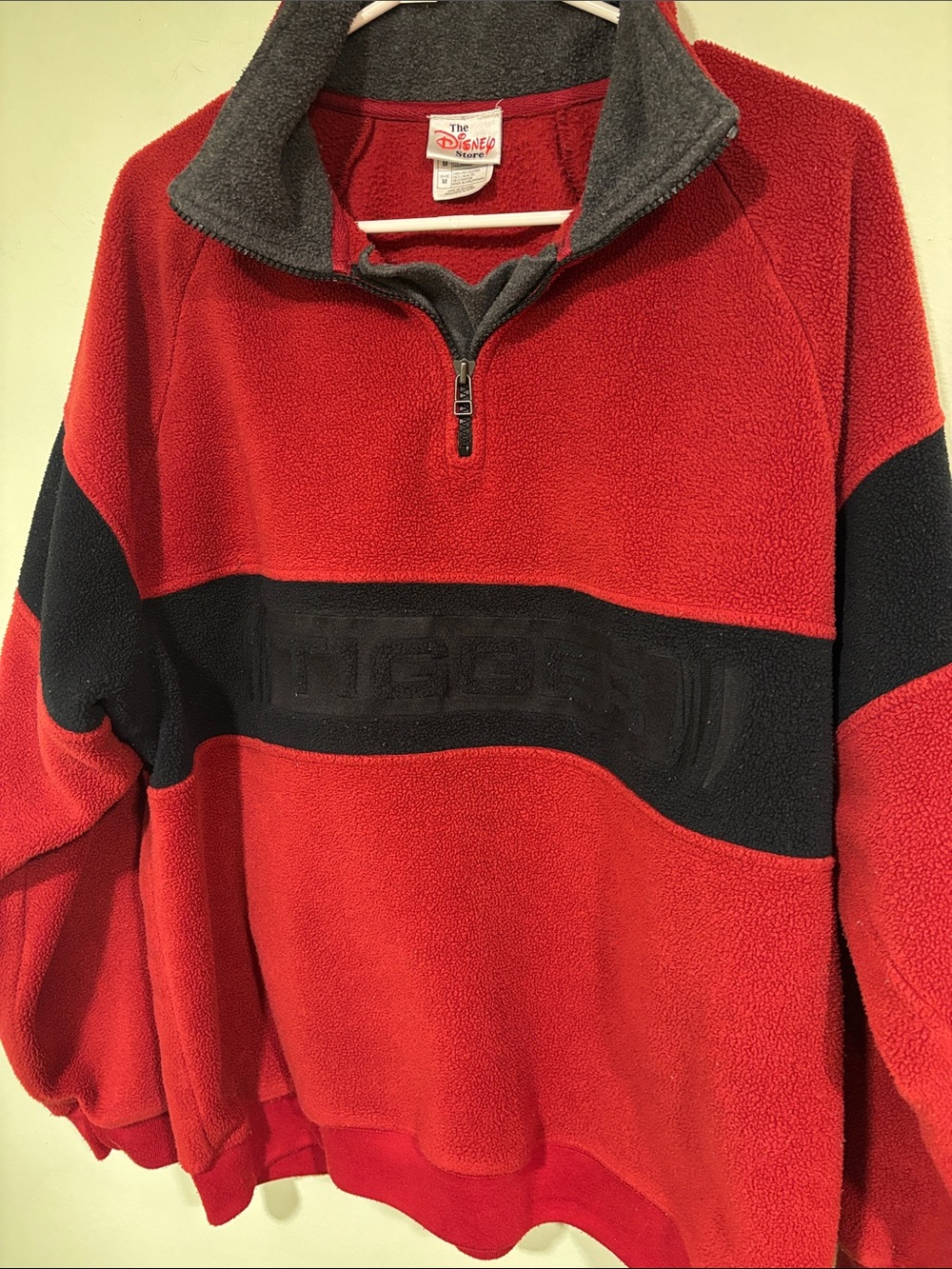 The Disney Store Tigger Vintage  Men's Maroon Fleece Quarter-Zip